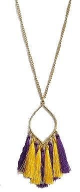 Marquis Shape LSU Tassel Necklace