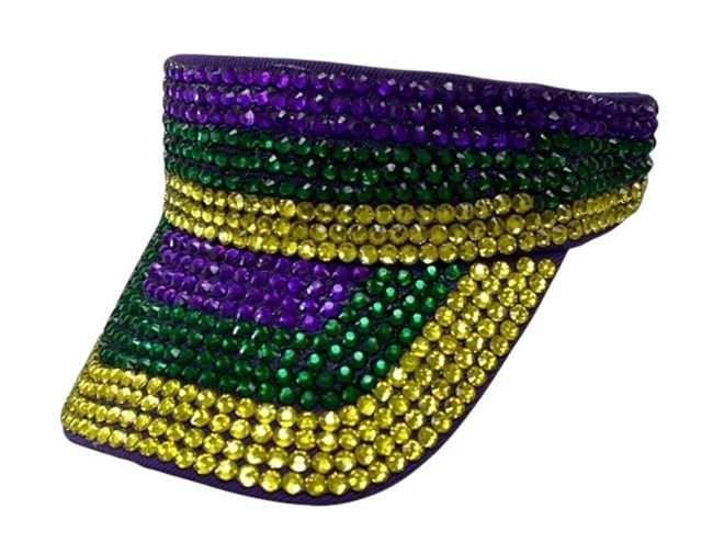 Full Cover Crystal Mardi Gras Visor