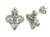 Scroll Fleur de Lis Post Earrings