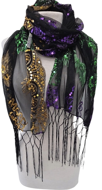 Mardi Gras  Fleur de Lis Scarf
