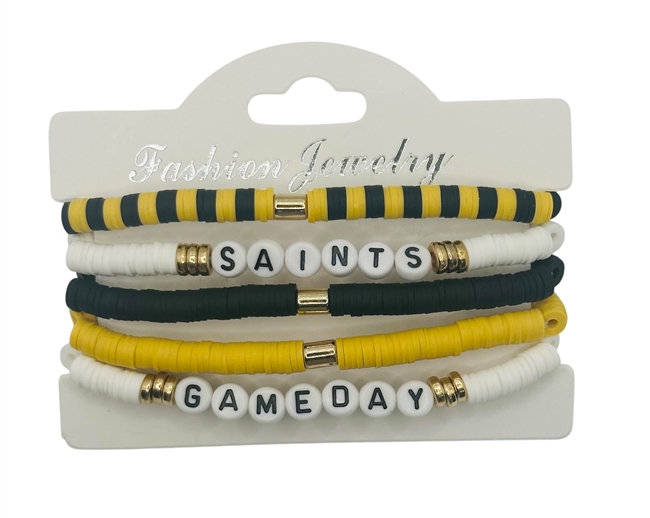 Saints game day bracelet