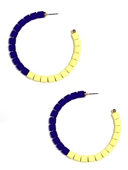 Purple & Gold Rubber Earrings