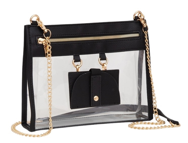 Clear Handbag W/ Glasses Holder