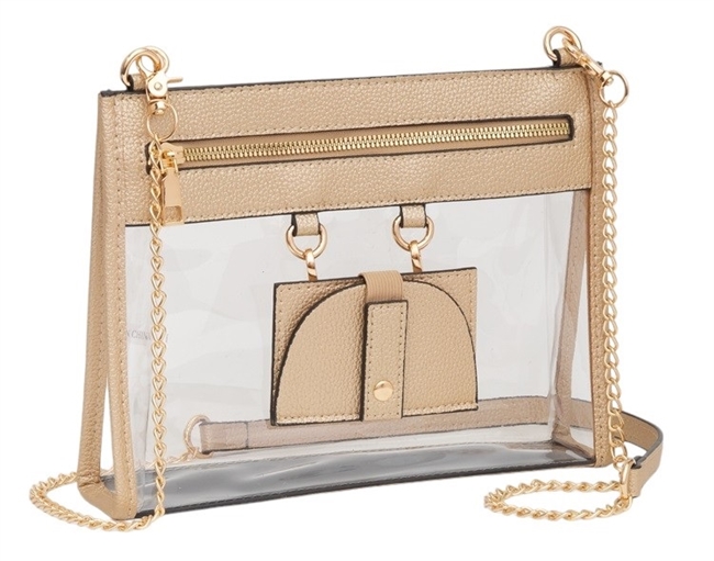 Clear Handbag W/ Glasses Holder