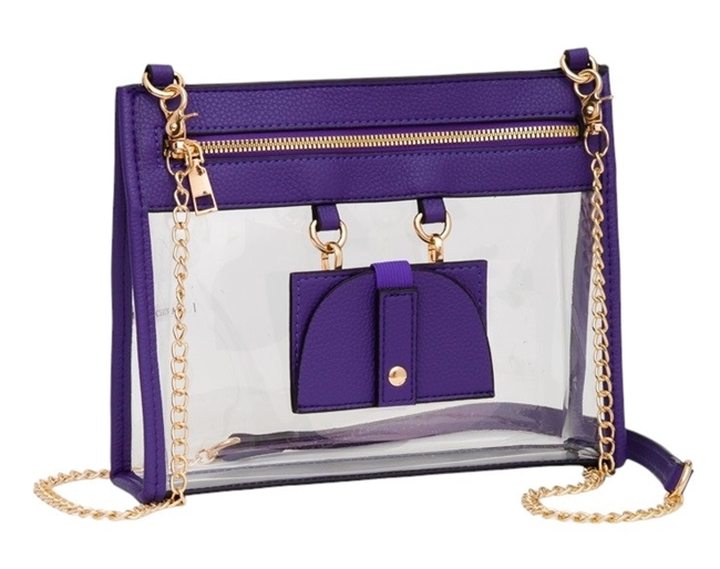 Clear Handbag W/ Glasses Holder