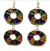 Double Drop Mardi Gras King Cake Earrings