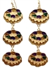 Triple Drop Mardi Gras King Cake Earrings