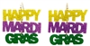 Acrylic  Happy Mardi Gras Earrings