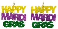 Acrylic  Happy Mardi Gras Earrings