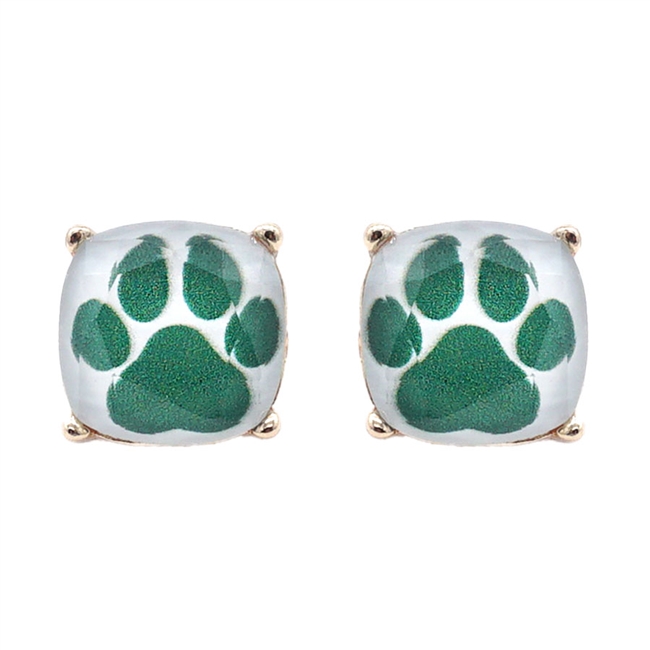 Paw Glass Stud Earrings