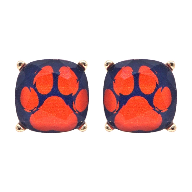 Paw Glass Stud Earrings