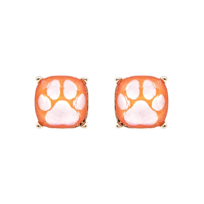 Paw Glass Stud Earrings