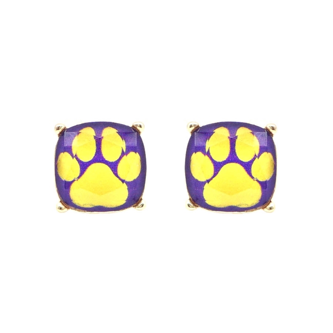 Tiger Paw Glass Stud Earrings