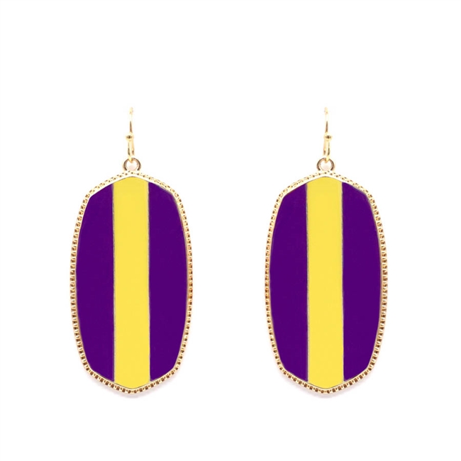 Purple  & Gold Drop Earrings