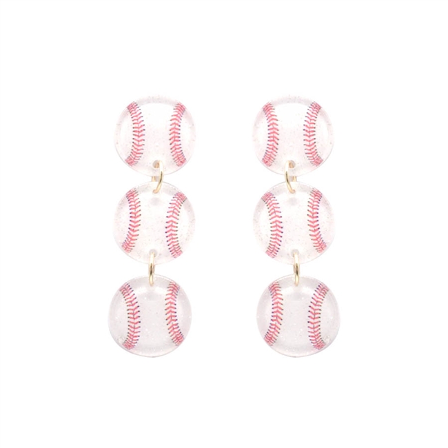 Baseball Drop Earrings