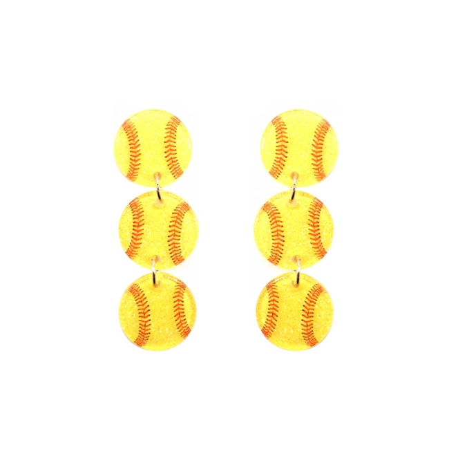Softball Drop Earrings