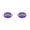 Purple & Gold Football Stud Earrings
