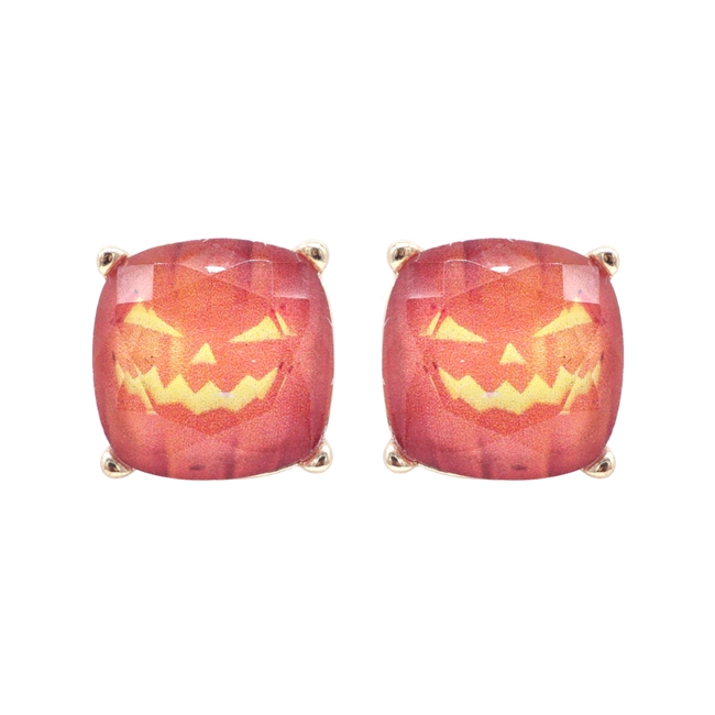 Scary Pumpkins Glass Earrings