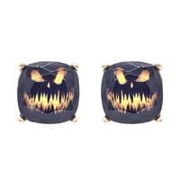 Scary Pumpkins Glass Earrings