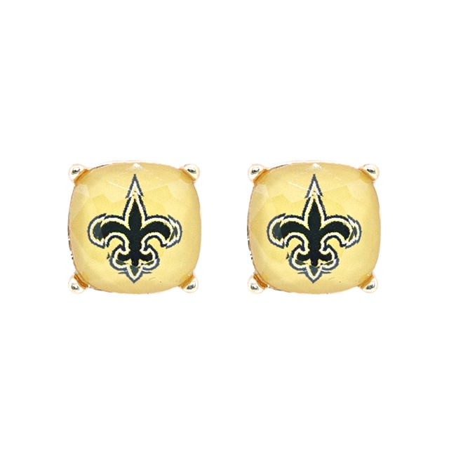 Saints Glass FDL Stud Earrings
