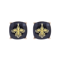 Saints Glass FDL Stud Earrings