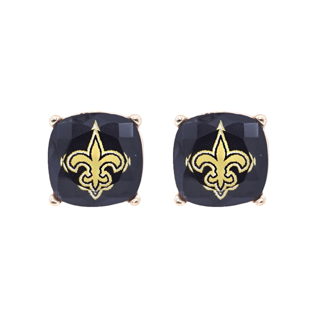 Saints Glass FDL Stud Earrings
