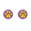 LSU Tiger Paw Glitter FDL Stud Earrings