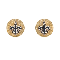 Saints Glitter FDL Stud Earrings