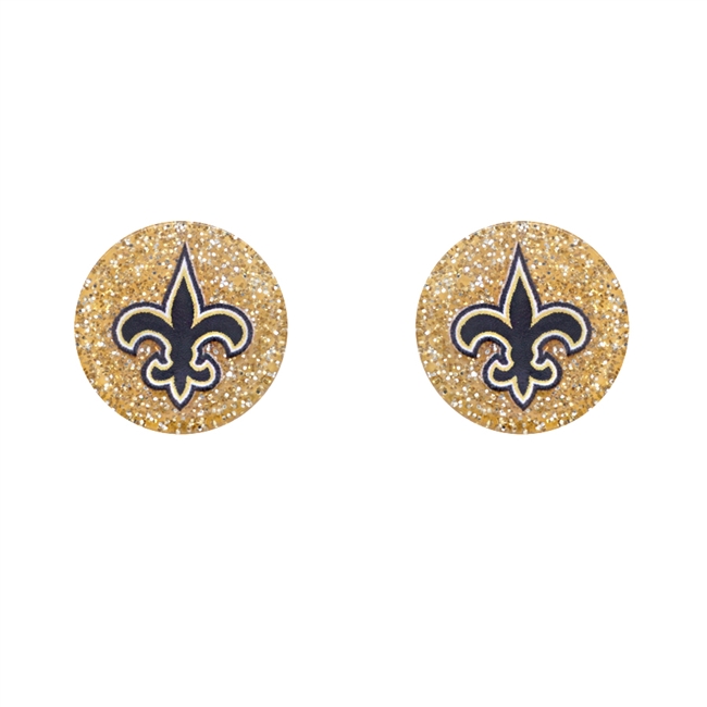 Saints Glitter FDL Stud Earrings