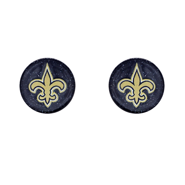 Saints Glitter FDL Stud Earrings