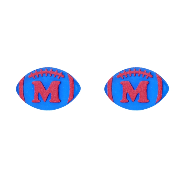 Ole Miss Stud Football Earrings
