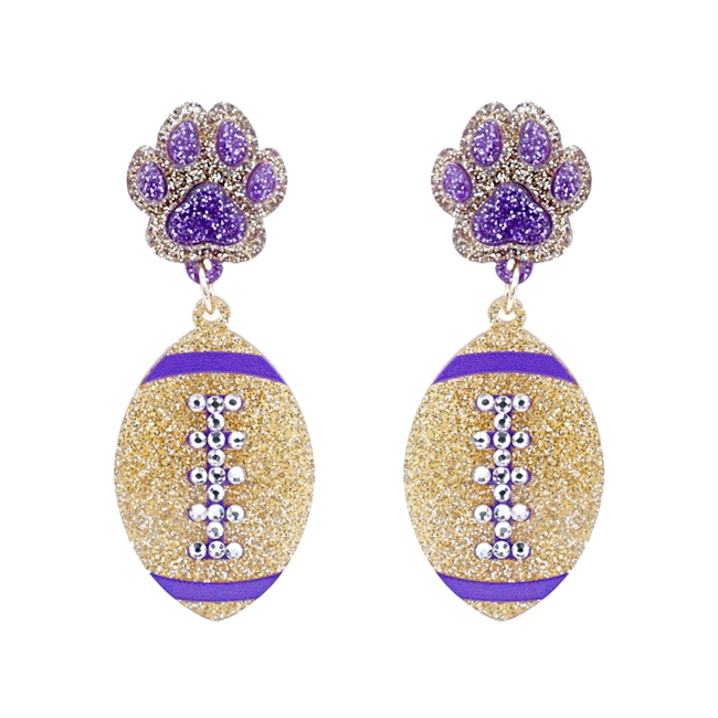 Purple & Gold Glitter Earring