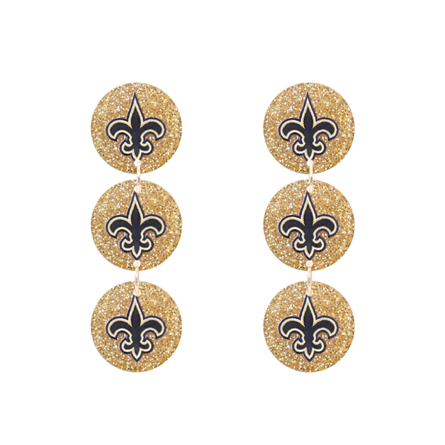 Saints Triple Drop Earrings