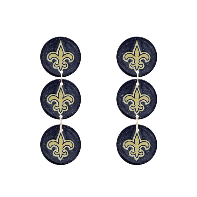Saints Triple Drop Earrings