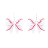 Baseball Dangle Bow Earrings