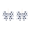 Soccer Dangle Bow Earrings