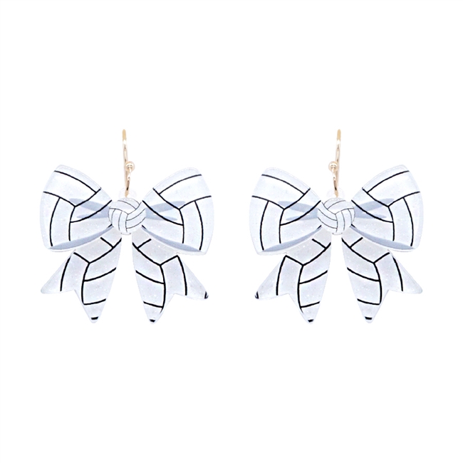 Volleyball Dangle Bow Earrings