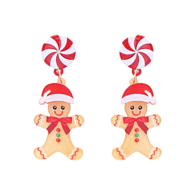 Gingerbread Man Dangle Earrings