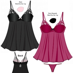 Wholesale Mesh and Lace Babydoll set
