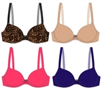 Plus size Microfiber Smooth cup T-shirt bra with built-in push-up
