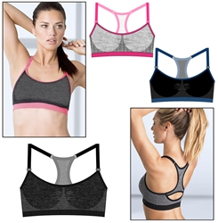 Wholesale Seamless keyhole racer back sports bra