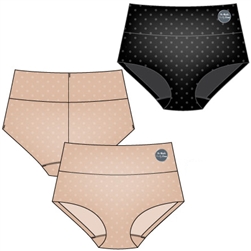 Wholesale dots printed microfiber laser cut shaping brief