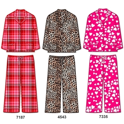 Wholesale Micro fleece long sleeve pajama set with lurex thread details