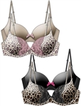 Wholesale Plus size 2 Pack bra with solid microfiber and printed