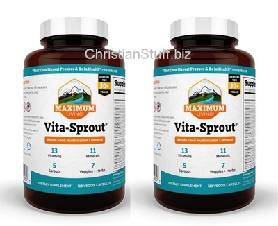 2 Bottles Maximum Living Vita-Sprout. 240 Capsules total. OUT OF STOCK