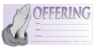 Offering Envelopes (pkg./100). Praying Hands. Warner Press. Save 50%.