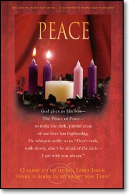 Pkg./100 Peace Advent Bulletins. Large (8 1/2"x14").  Save 50%.