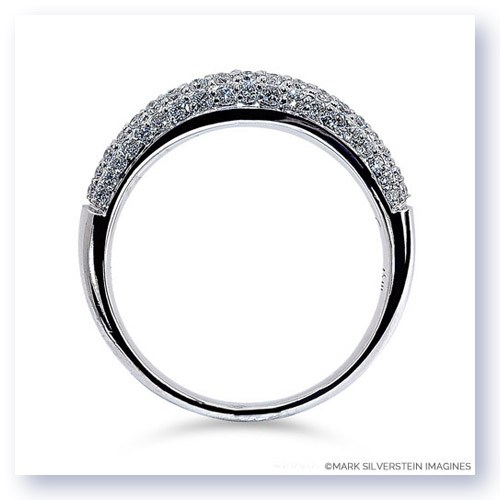 Mark Silverstein Imagines 18K White Gold Half Diamond Domed Wedding Band