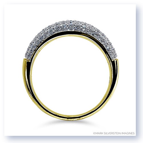 Mark Silverstein Imagines 18K Yellow Gold Half Diamond Domed Wedding Band