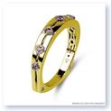 Mark Silverstein Imagines Polished Two Tone 18K Yellow and Rose Gold Euro Style Pink Diamond Wedding Band